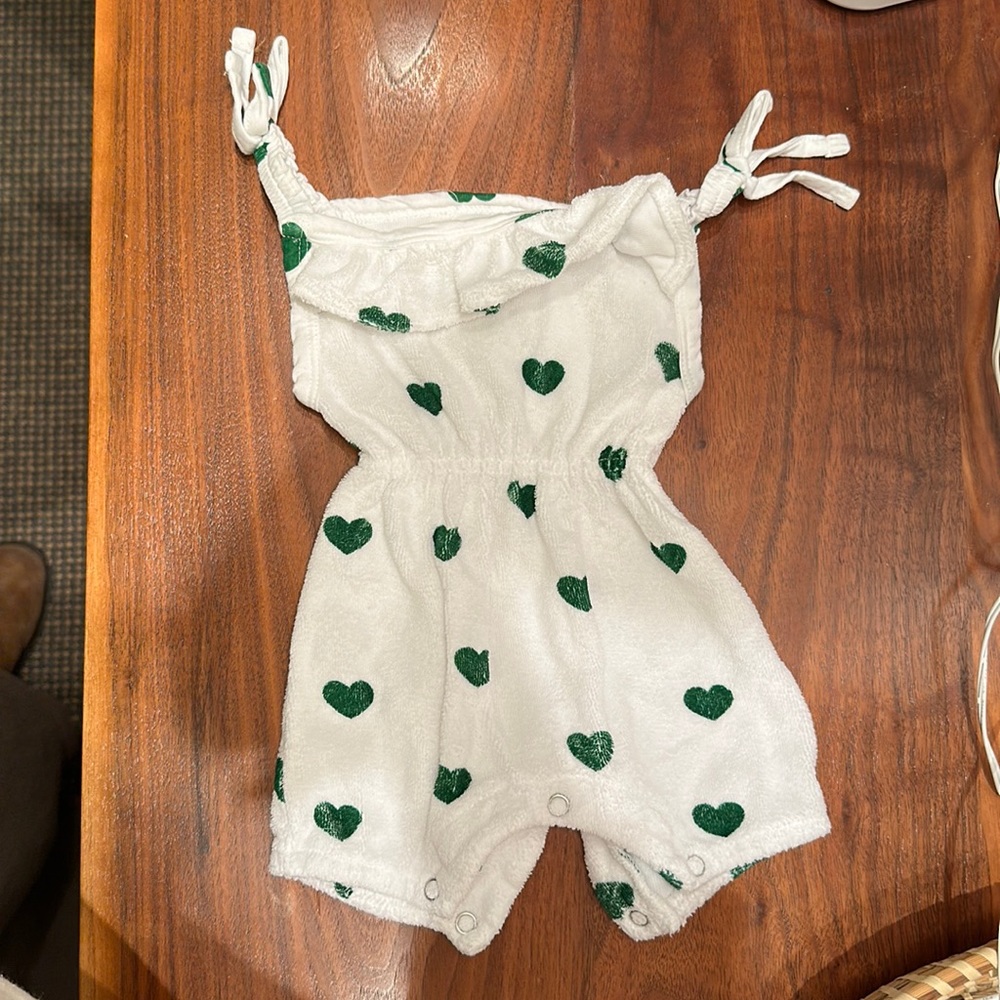Hugo Loves Tiki terry cloth romper.